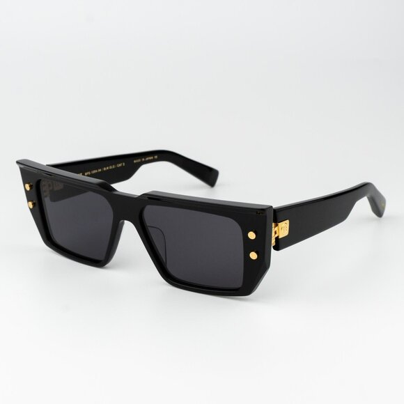Balmain Women Sunglasses Titanium Black Gold Grey Cat Eye B-VI BPS-121A-54 - Picture 1 of 13